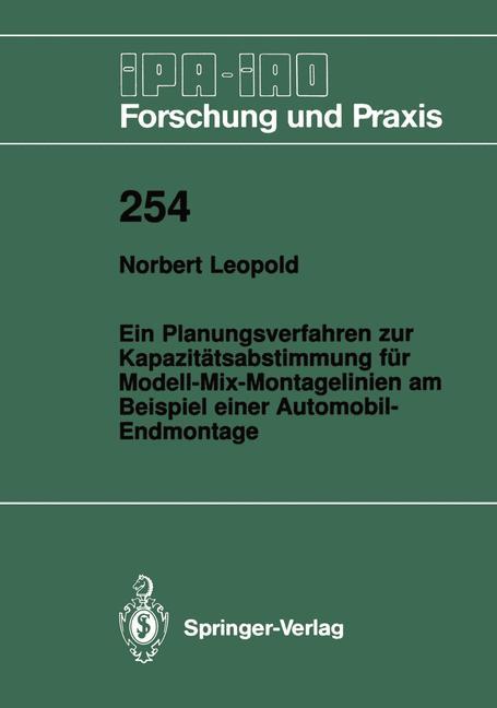 Cover: 9783540635208 | Ein Planungsverfahren zur Kapazitätsabstimmung für...