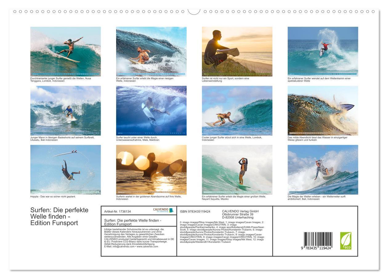 Bild: 9783435119424 | Surfen: Die perfekte Welle finden - Edition Funsport (Wandkalender...