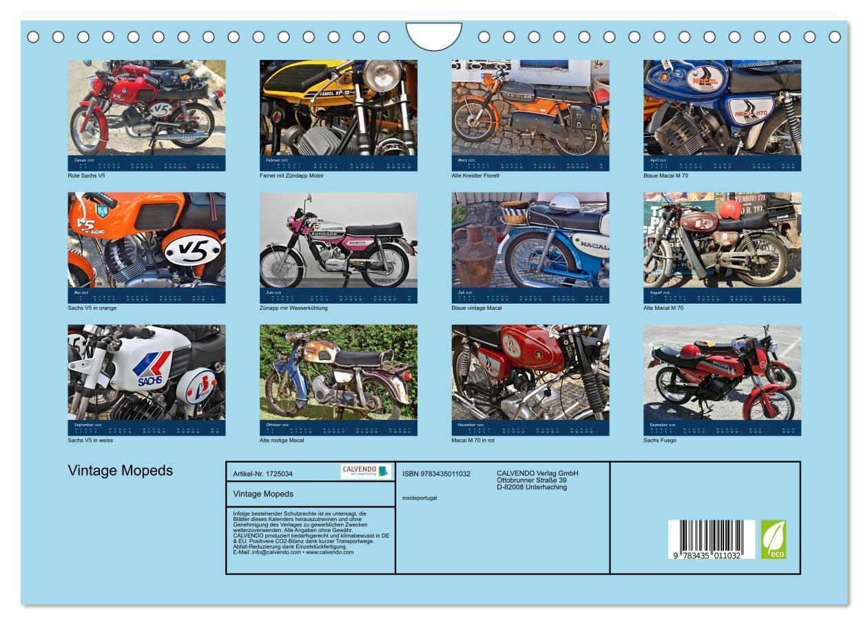 Bild: 9783435011032 | Vintage Mopeds (Wandkalender 2025 DIN A4 quer), CALVENDO...