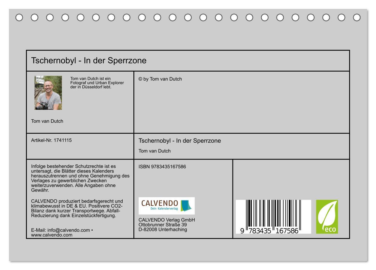 Bild: 9783435167586 | Tschernobyl - In der Sperrzone (Tischkalender 2025 DIN A5 quer),...