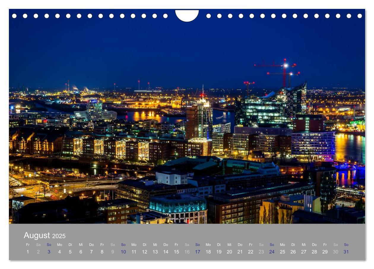 Bild: 9783435662890 | Hamburger Hafen - Im Zauber der Nacht (Wandkalender 2025 DIN A4...