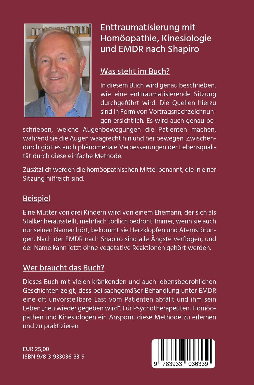 Rückseite: 9783933036339 | Enttraumatisieren ¿mit Homöopathie, Kinesiologie und EMDR nach Shapiro