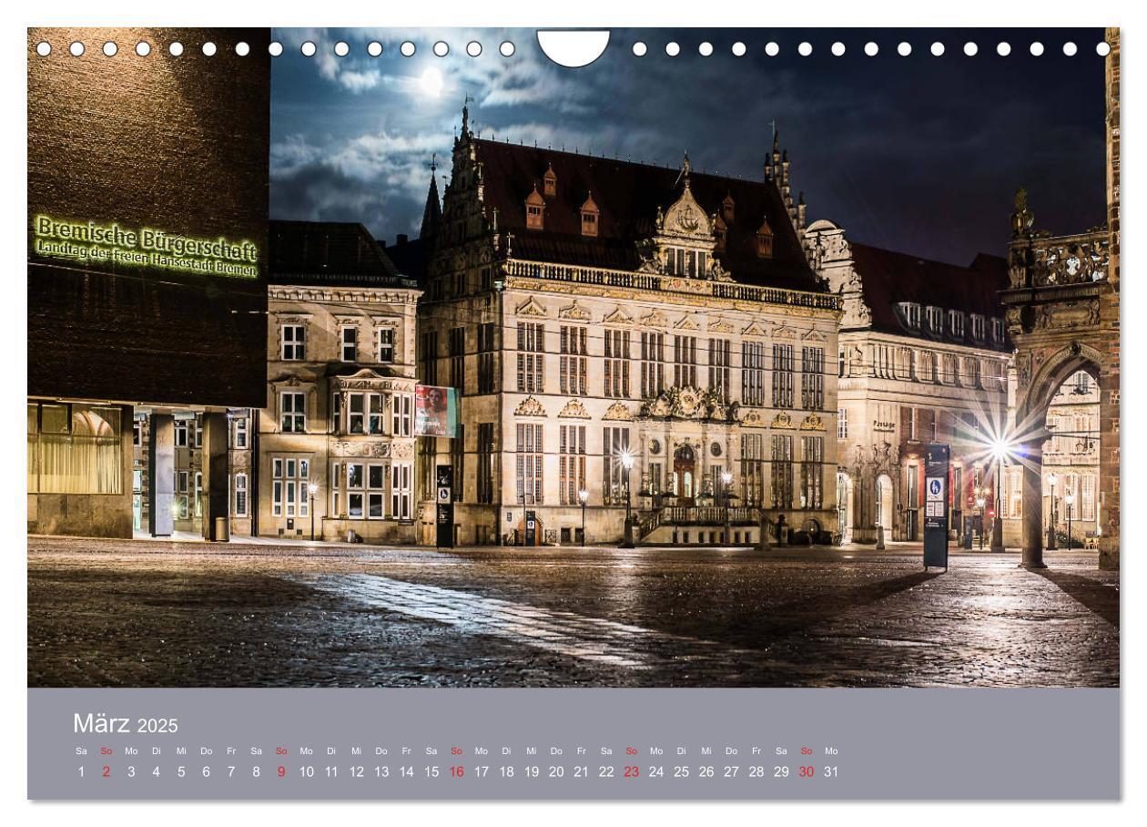 Bild: 9783435177684 | Nachts in Bremen (Wandkalender 2025 DIN A4 quer), CALVENDO...