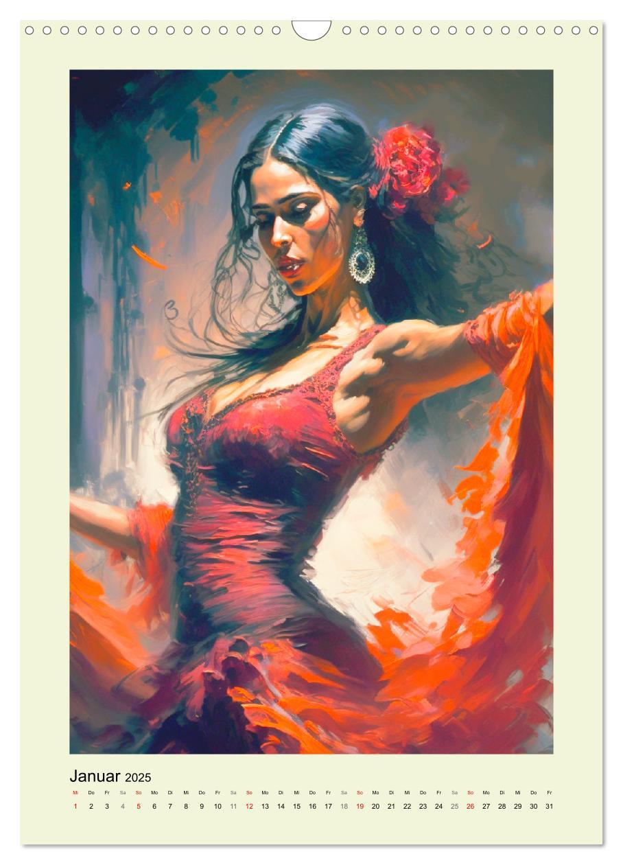 Bild: 9783435872268 | Flamenco. Anmutige Tänzerinnen. Illustrationen (Wandkalender 2025...