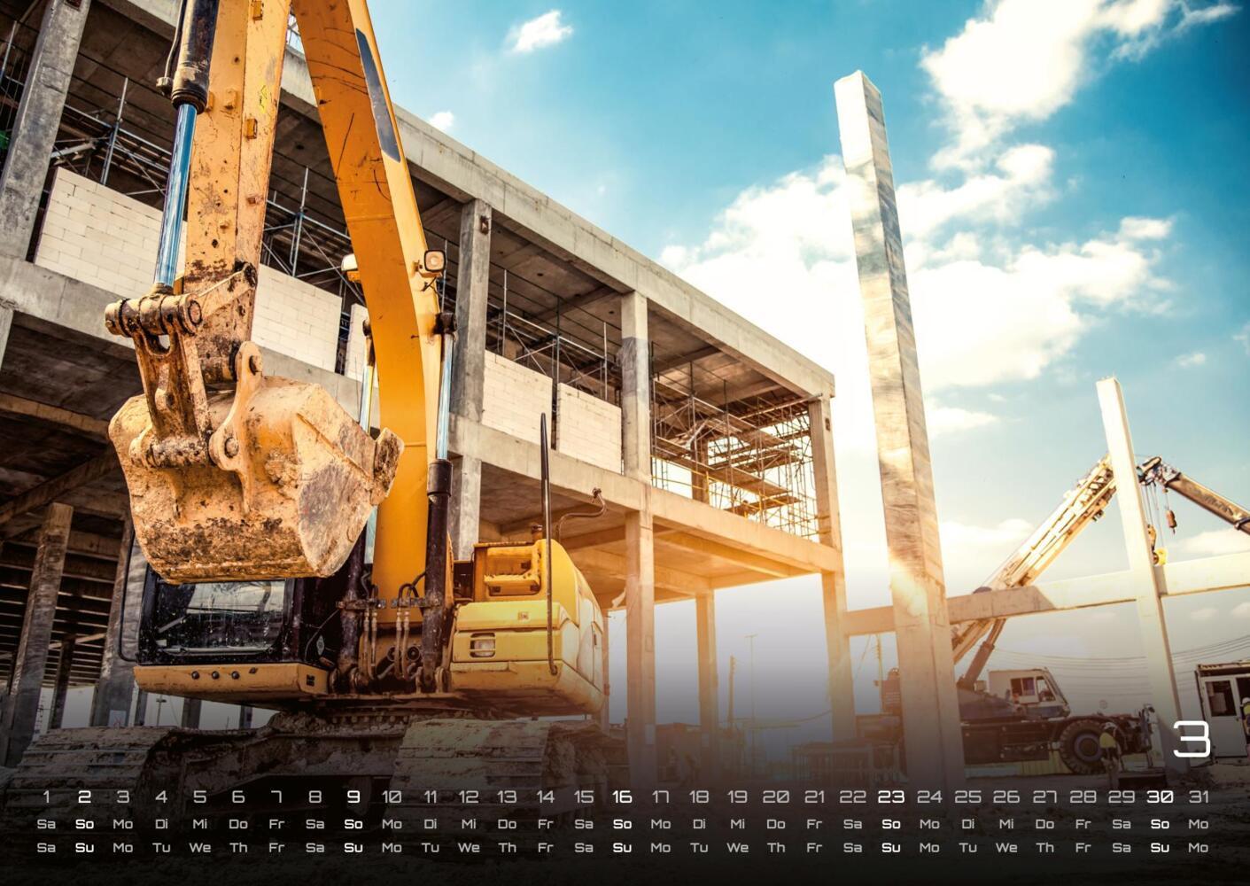 Bild: 9783986733834 | Baumaschinen - gigantische Bauhelfer - 2025 - Kalender DIN A2 | 15 S.