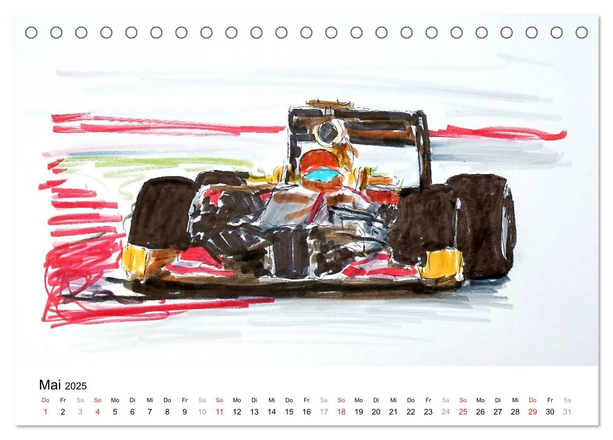 Bild: 9783435707089 | Illustrationen Formel 1 Rennwagen (Tischkalender 2025 DIN A5 quer),...