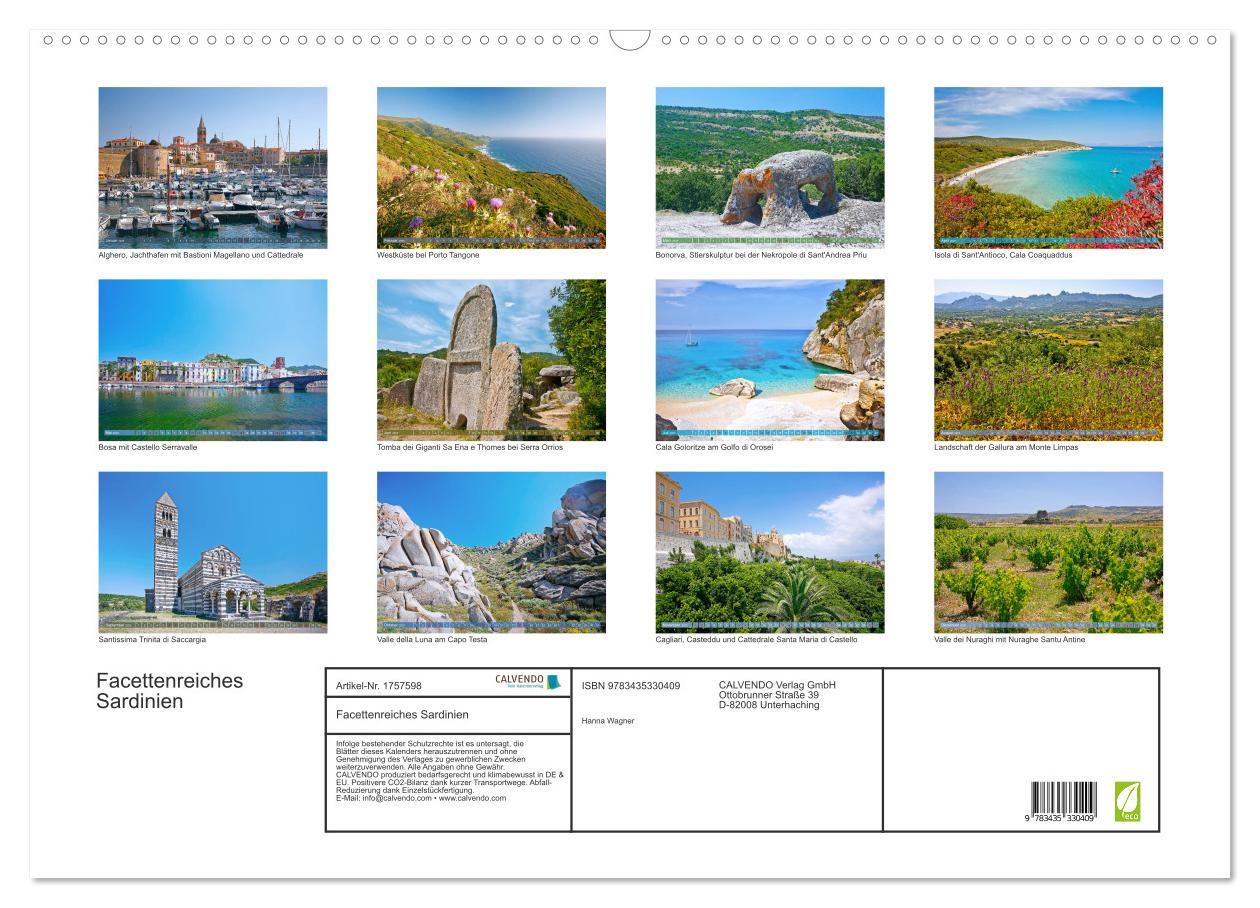 Bild: 9783435330409 | Facettenreiches Sardinien (Wandkalender 2025 DIN A2 quer), CALVENDO...