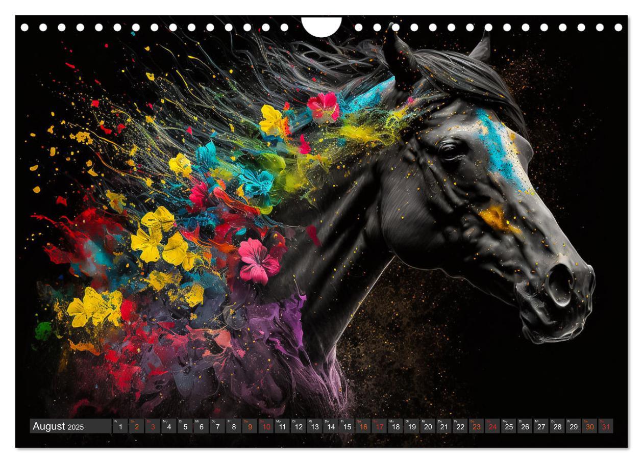 Bild: 9783383913327 | Pferde und Blumen (Wandkalender 2025 DIN A4 quer), CALVENDO...