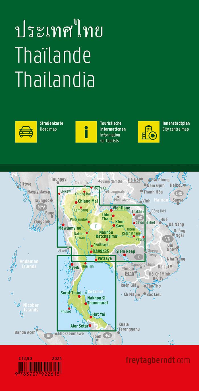 Rückseite: 9783707922615 | Thailand, Autokarte 1:900.000, freytag &amp; berndt | Freytag &amp; Berndt