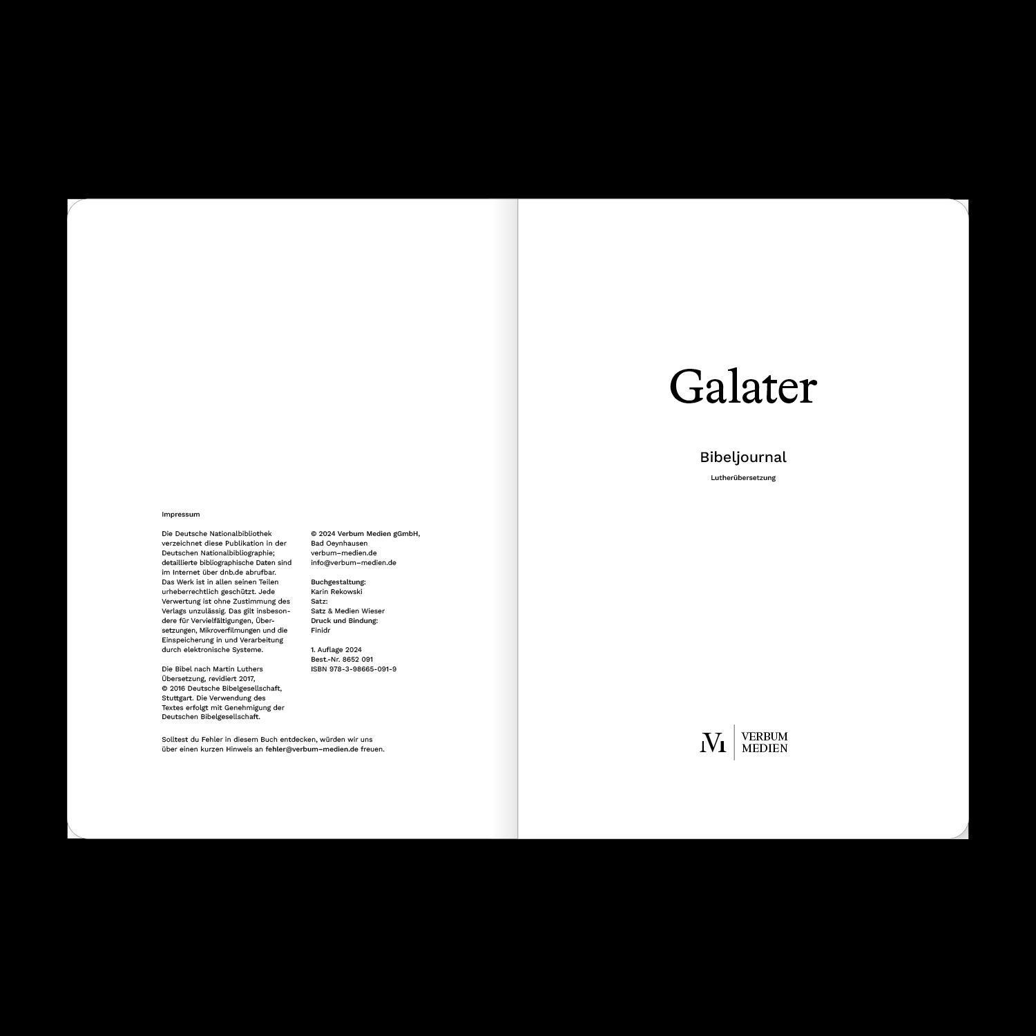 Bild: 9783986650919 | Galater (Bibeljournal) | Verbum Medien | Taschenbuch | Bibeljournal