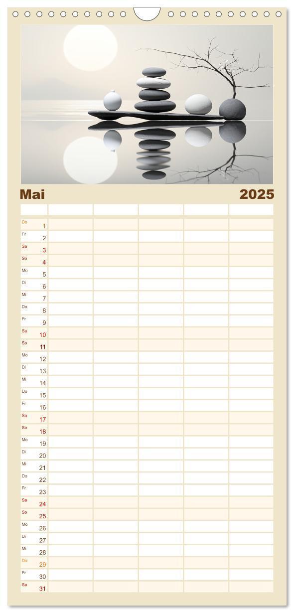 Bild: 9783457091692 | Familienplaner 2025 - Zen mit 5 Spalten (Wandkalender, 21 x 45 cm)...