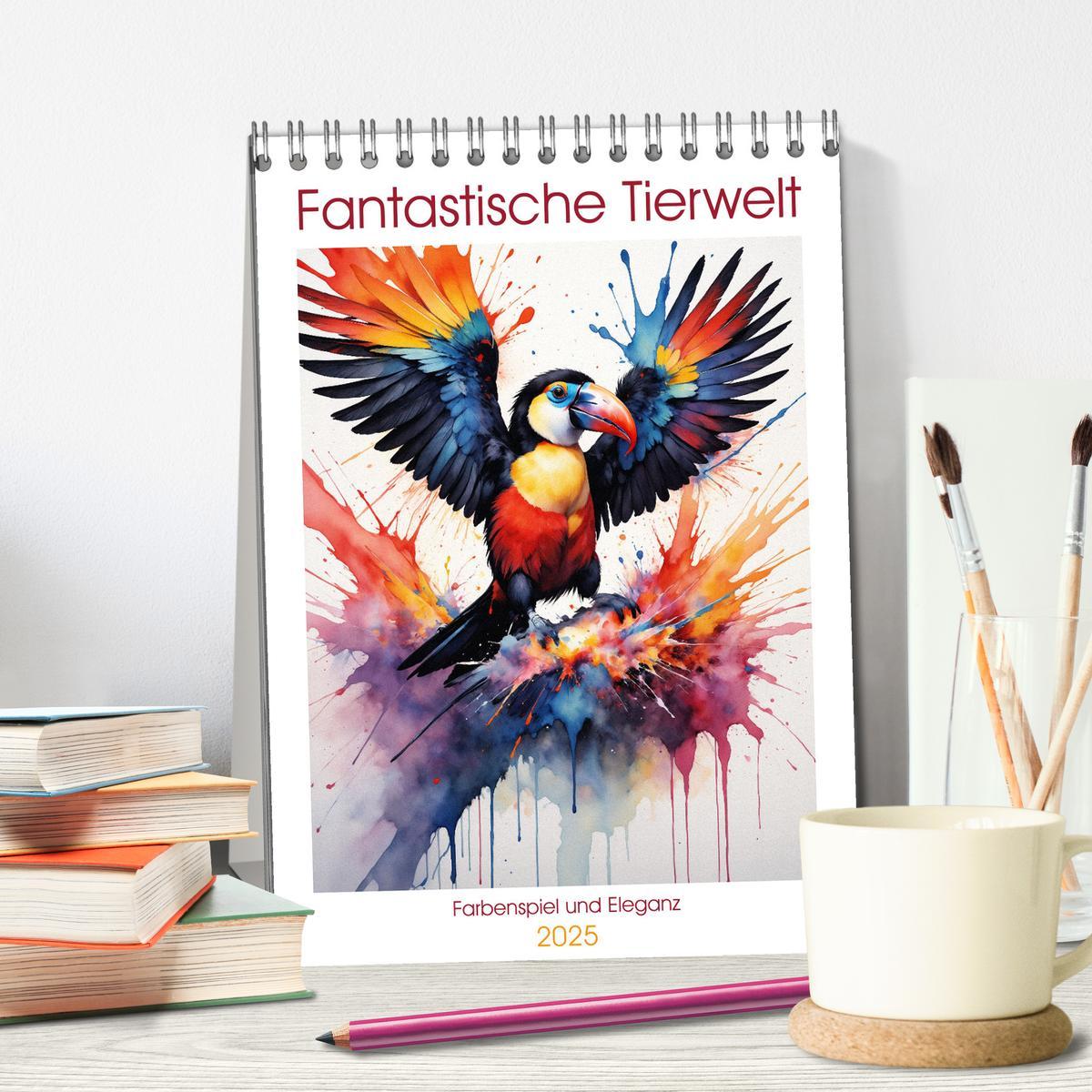 Bild: 9783457071397 | Fantastische Tierwelt: Farbenspiel und Eleganz (Tischkalender 2025...