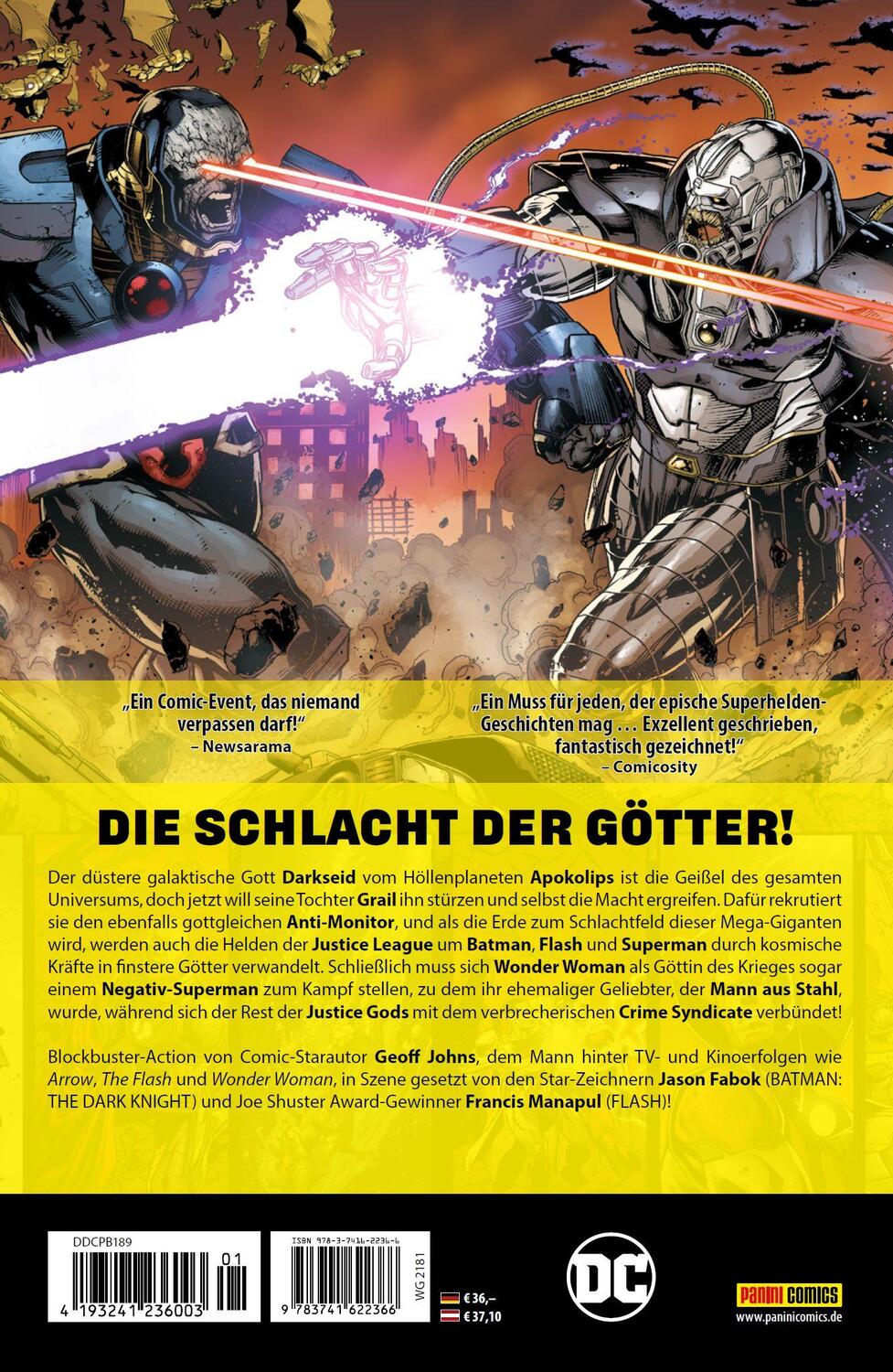 Rückseite: 9783741622366 | Justice League: Der Darkseid Krieg | Geoff Johns (u. a.) | Taschenbuch