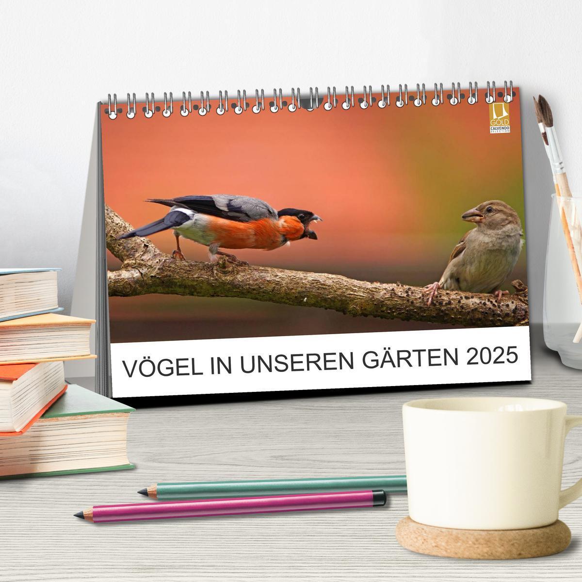 Bild: 9783435749720 | Vögel in unseren Gärten 2025 (Tischkalender 2025 DIN A5 quer),...