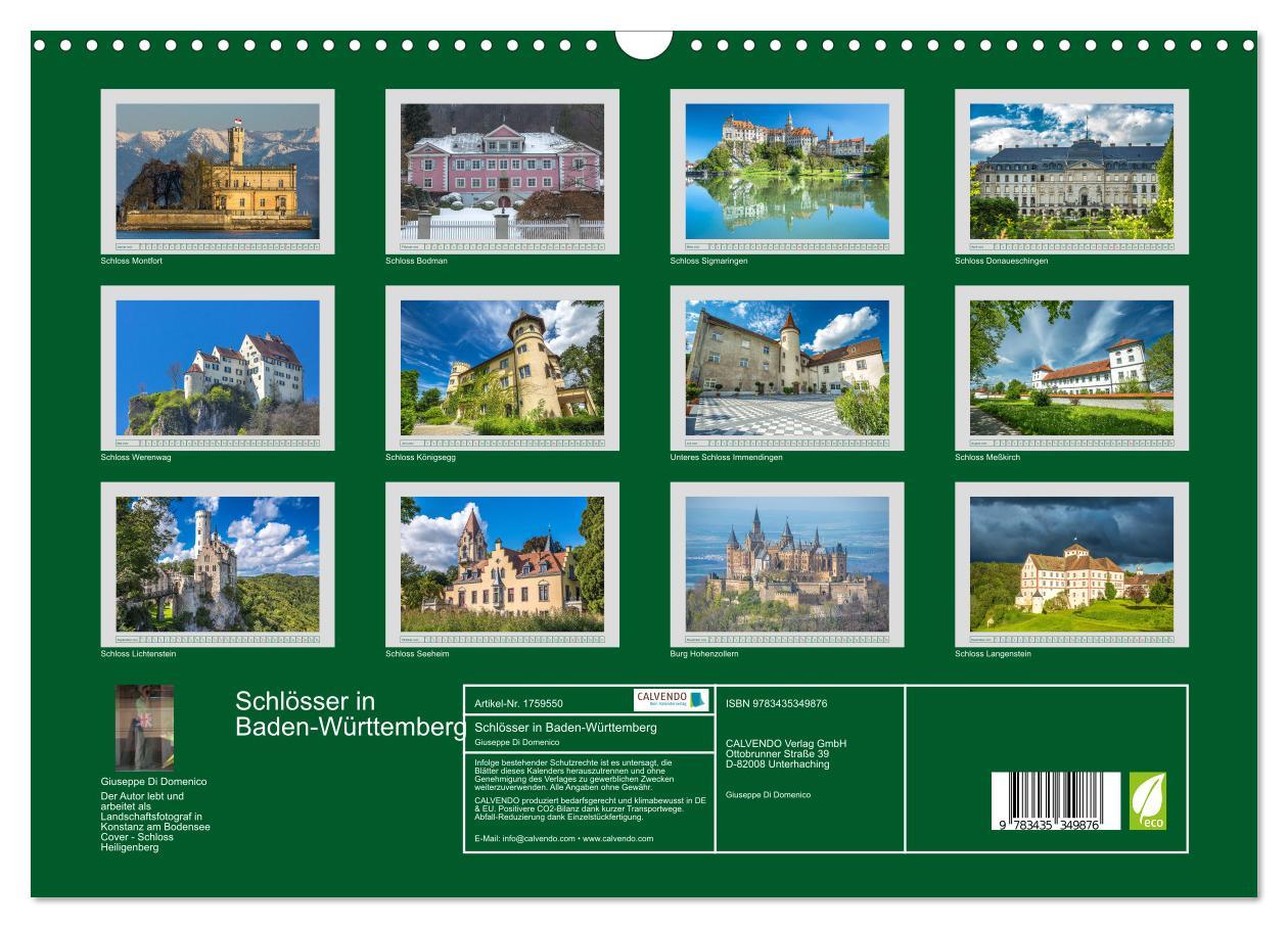 Bild: 9783435349876 | Schlösser in Baden-Württemberg (Wandkalender 2025 DIN A3 quer),...