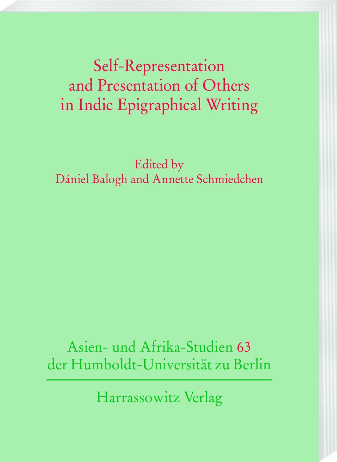 Cover: 9783447122306 | Self-Representation and Presentation of Others in Indic...