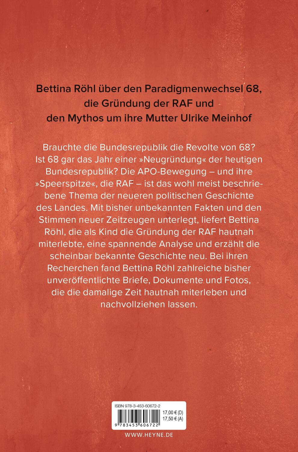 Bild: 9783453606722 | "Die RAF hat euch lieb" | Bettina Röhl | Taschenbuch | 640 S. | 2024