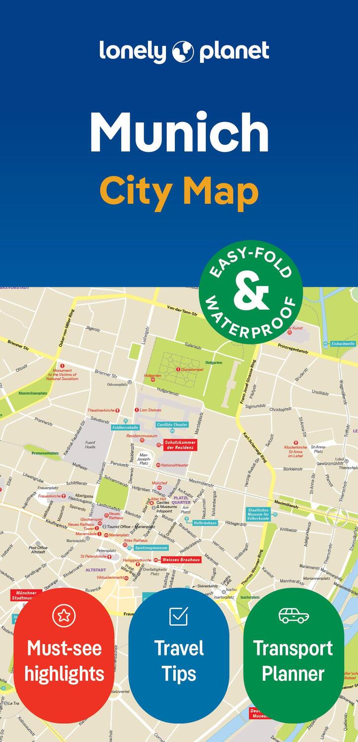 Cover: 9781787015944 | Lonely Planet Munich City Map | (Land-)Karte | Englisch | 2024