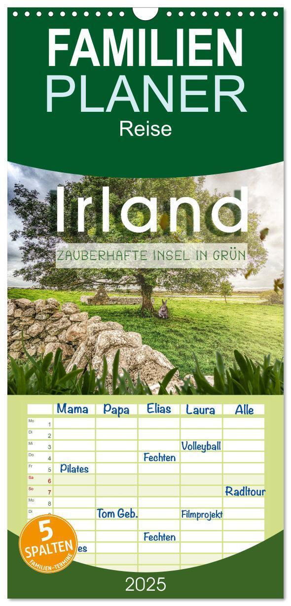 Cover: 9783457108628 | Familienplaner 2025 - Irland - Zauberhafte Insel in grün mit 5...