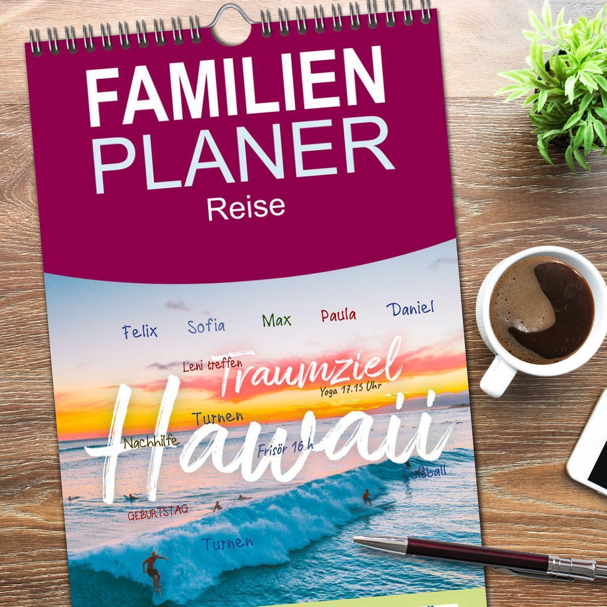 Bild: 9783457094136 | Familienplaner 2025 - Hawaii Traumziel mit 5 Spalten (Wandkalender,...