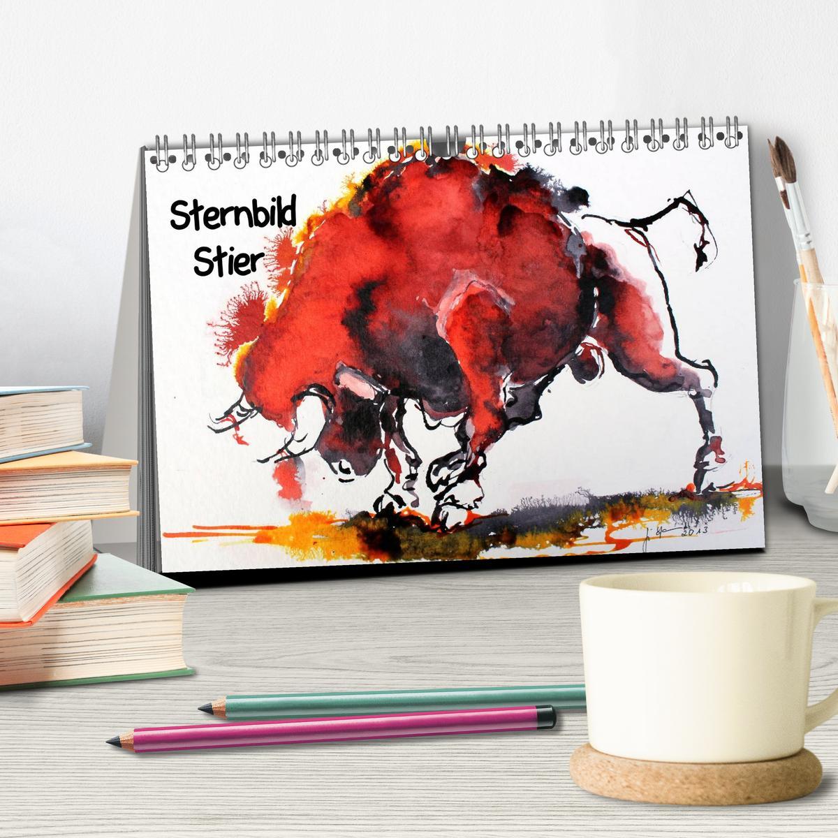 Bild: 9783435622238 | Sternbild Stier (Tischkalender 2025 DIN A5 quer), CALVENDO...