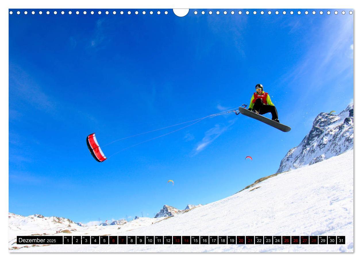 Bild: 9783435440474 | Snowkiting (Wandkalender 2025 DIN A3 quer), CALVENDO Monatskalender