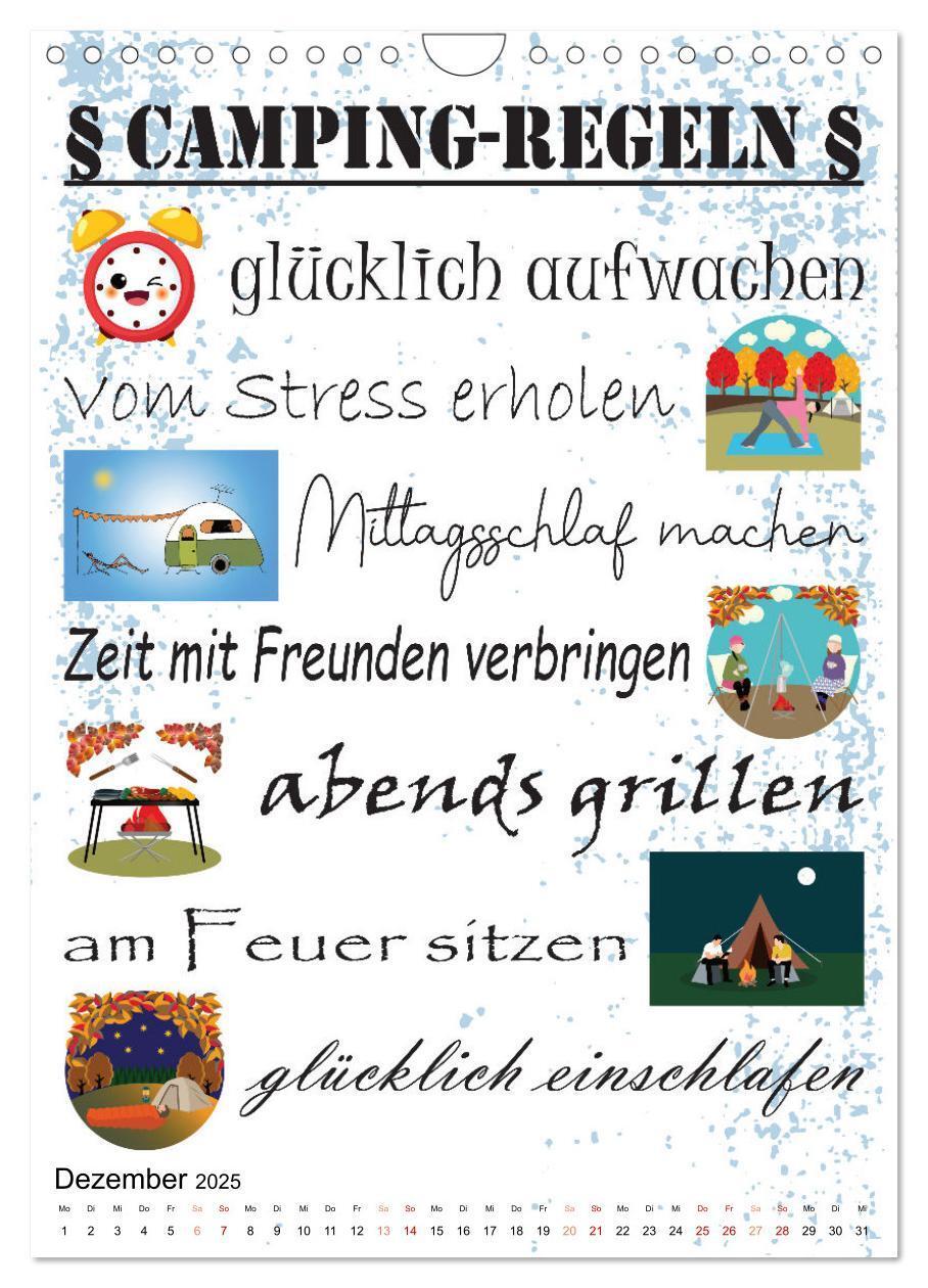 Bild: 9783435889983 | CampingSprüche (Wandkalender 2025 DIN A4 hoch), CALVENDO...