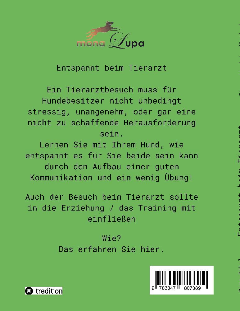 Bild: 9783347807389 | Entspannt beim Tierarzt | Tierarzttraining für Hunde | Mona Göbel