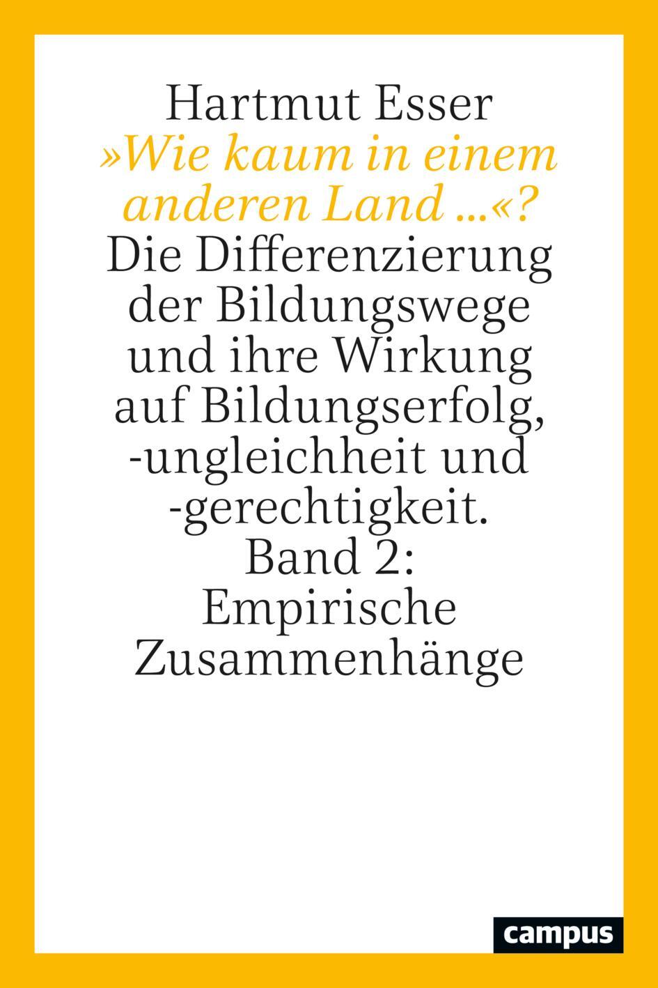 Cover: 9783593515175 | »Wie kaum in einem anderen Land ...«? | Hartmut Esser | Taschenbuch