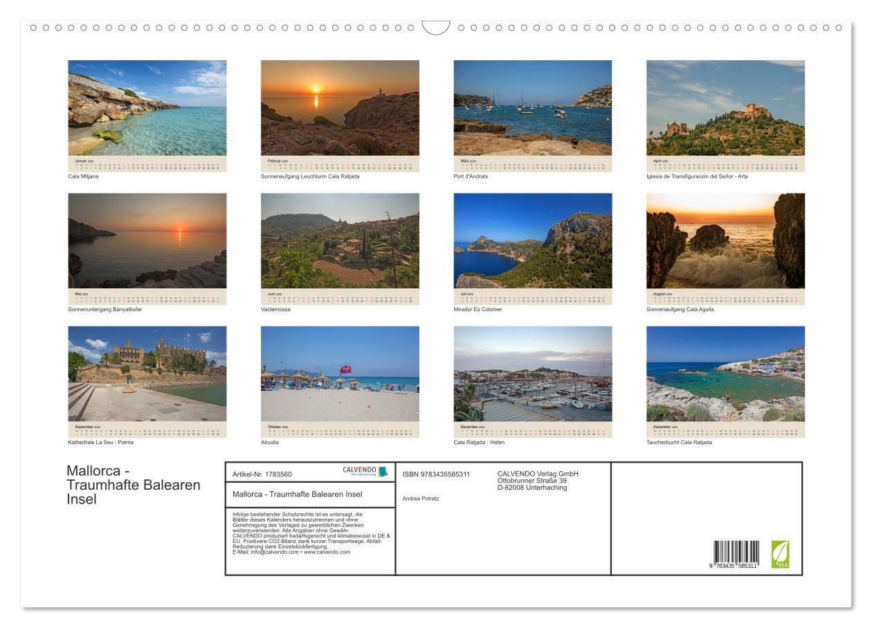 Bild: 9783435585311 | Mallorca - Traumhafte Balearen Insel (Wandkalender 2025 DIN A2...