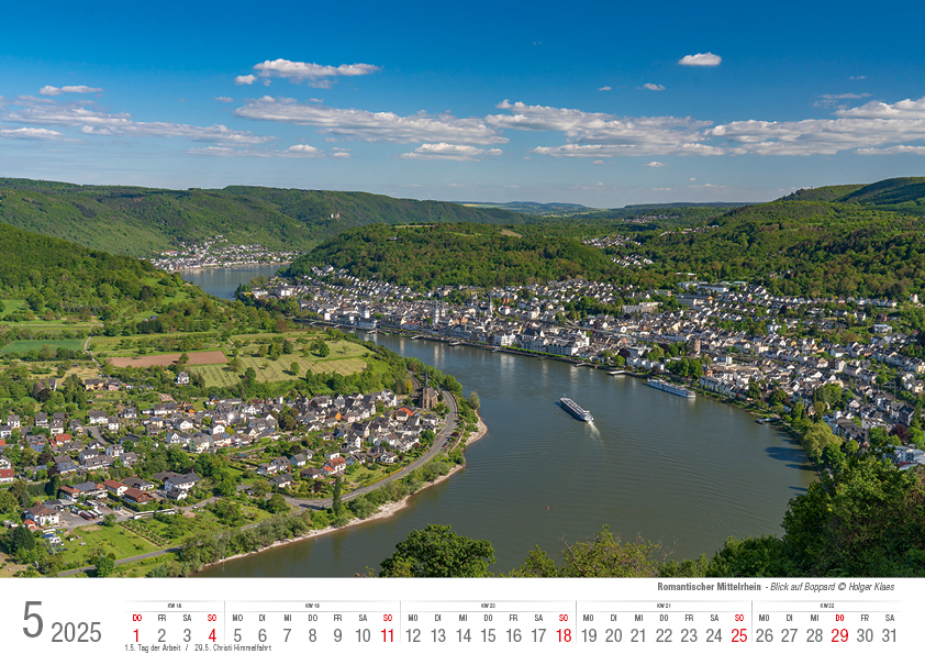 Bild: 9783965352087 | Romantischer Mittelrhein 2025 Bildkalender A4 quer, spiralgebunden