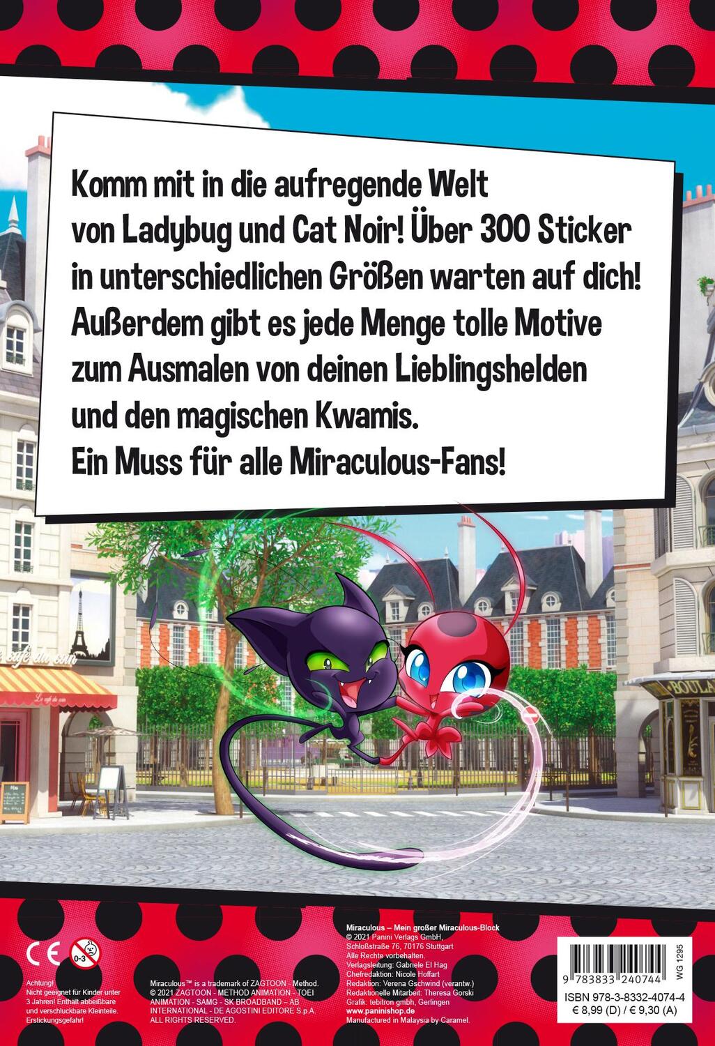 Rückseite: 9783833240744 | Miraculous: Mein großer Miraculous-Block | mit über 300 Stickern!