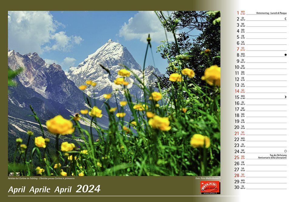 Bild: 9788887531404 | Dolomiten 2024 | Kalender | 2024 | Atlas Kalender | EAN 9788887531404