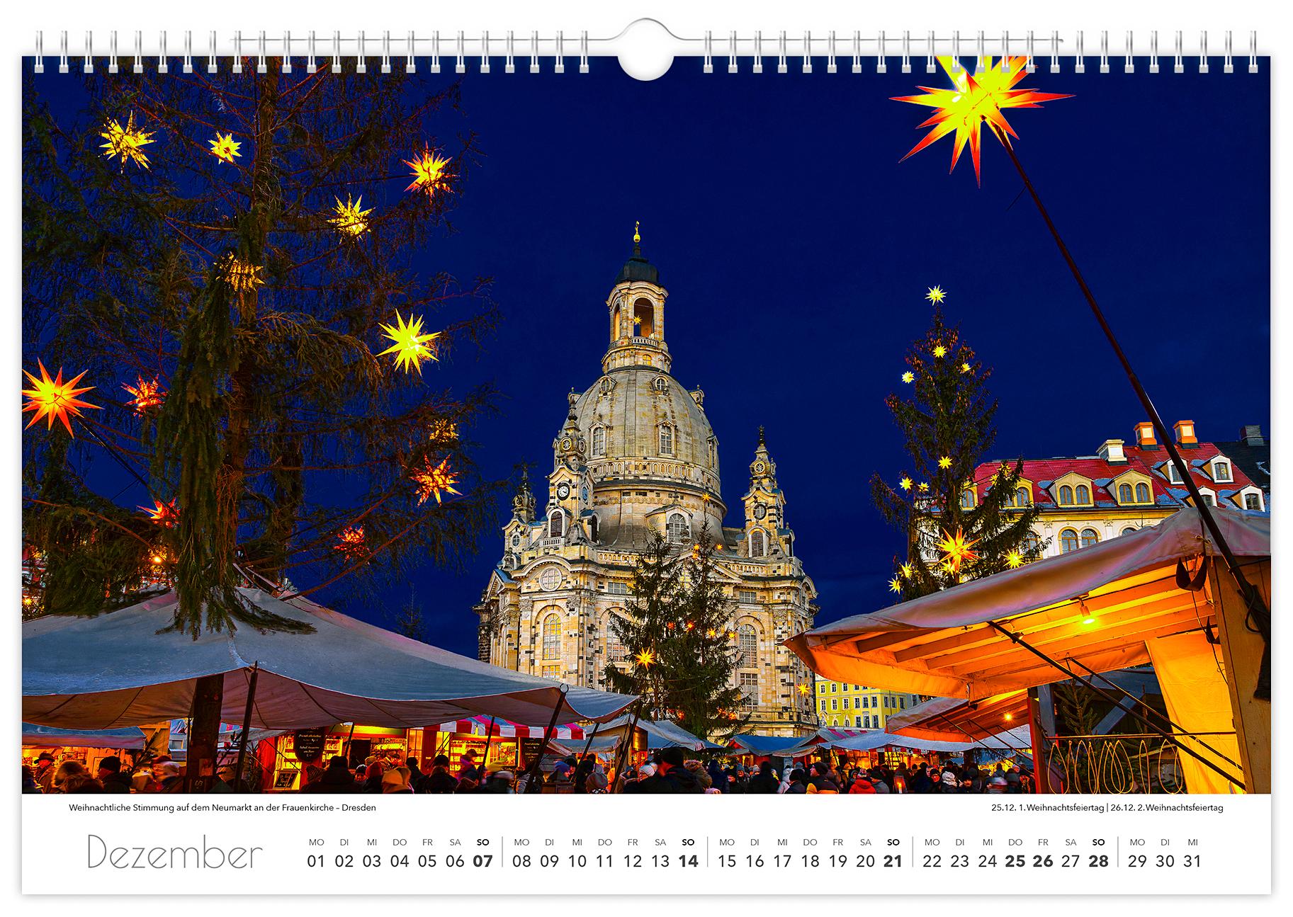 Bild: 9783910680500 | Kalender Dresden und Umgebung 2025 | 45 x 30 cm weißes Kalendarium