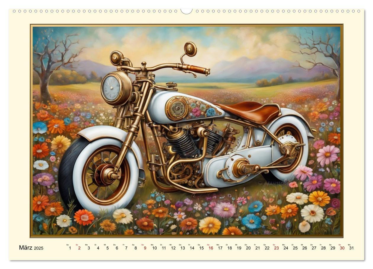 Bild: 9783457139592 | Motorräder im Steampunk-Style (Wandkalender 2025 DIN A2 quer),...