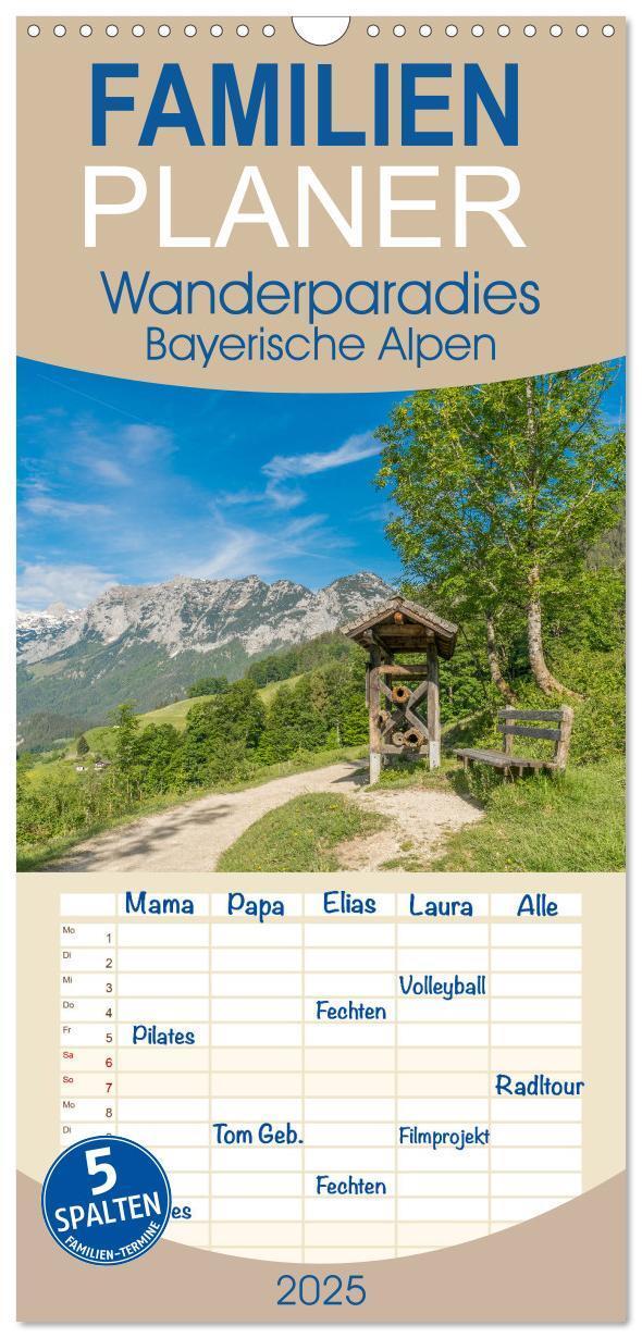 Cover: 9783457102800 | Familienplaner 2025 - Wanderparadies Bayerische Alpen mit 5 Spalten...