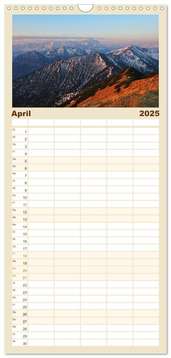 Bild: 9783457098608 | Familienplaner 2025 - Alpen Blick mit 5 Spalten (Wandkalender, 21 x...