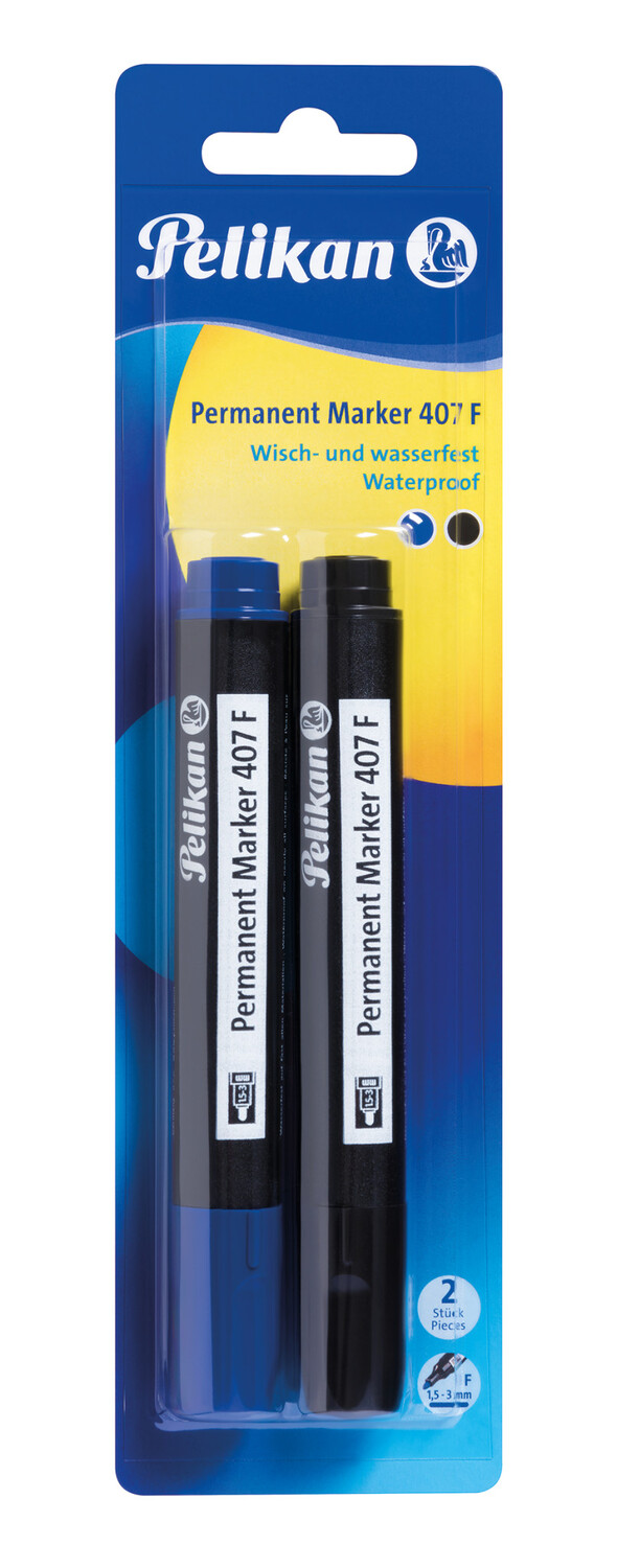 Cover: 4012700950178 | Pelikan Permanent Marker 407, Schwarz und Blau, 2er Set | 950170