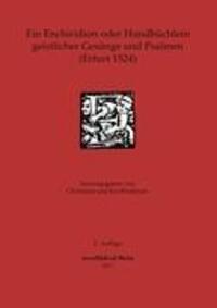 Cover: 9783939526032 | Ein Enchiridion oder Handbüchlein geistlicher Gesänge und Psalmen...