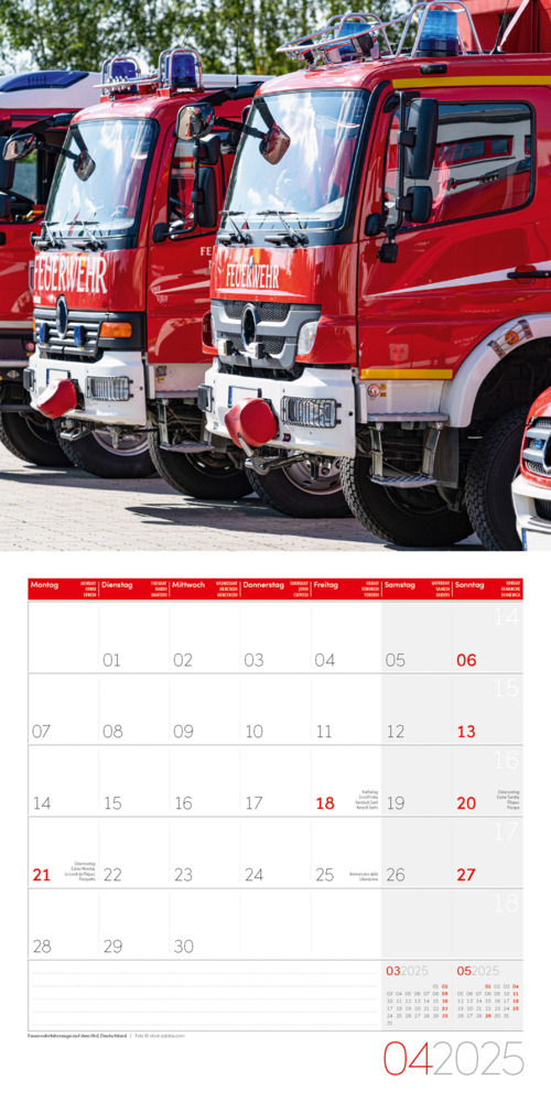 Bild: 9783838445175 | Feuerwehr Kalender 2025 - 30x30 | Ackermann Kunstverlag | Kalender