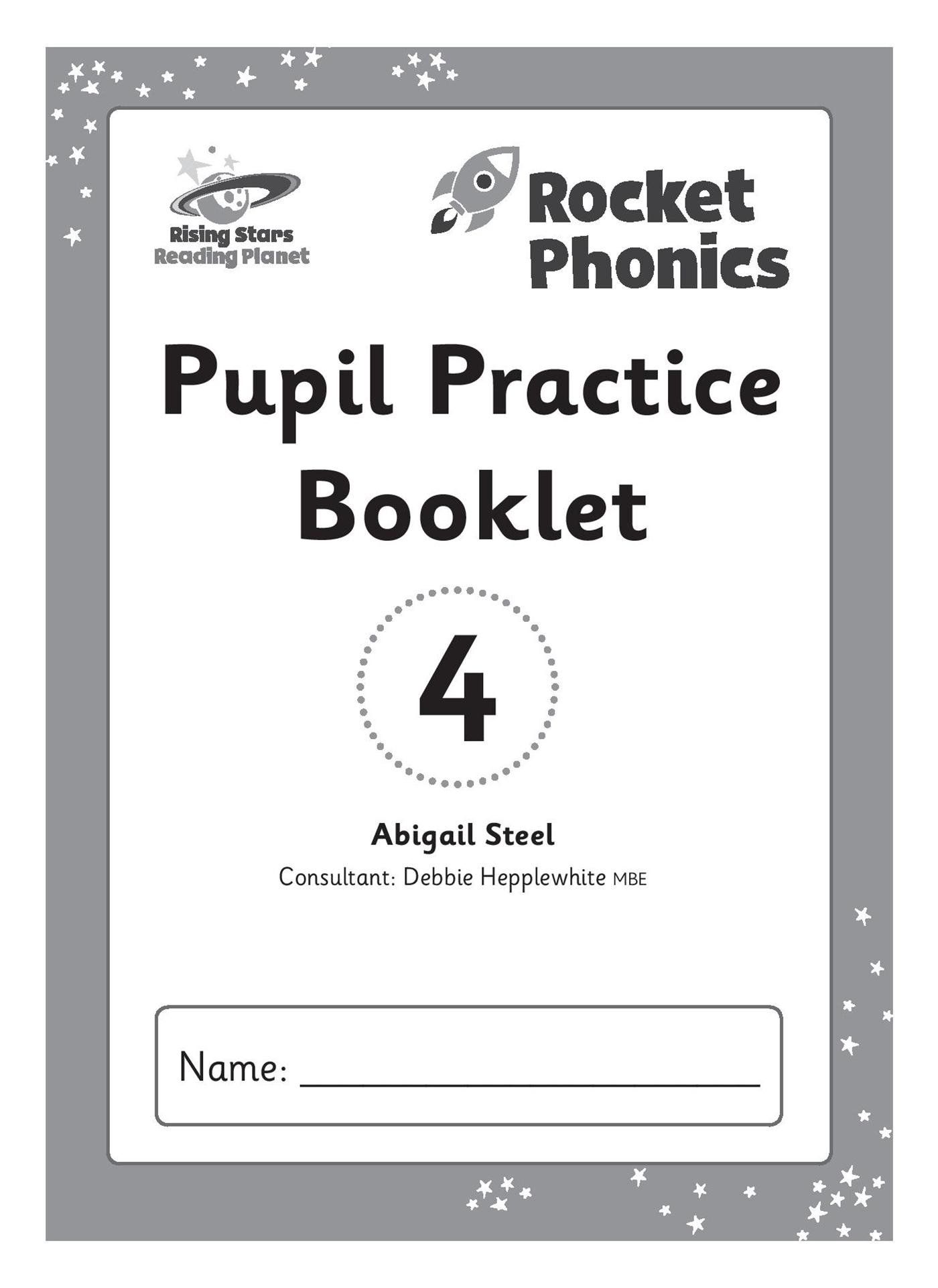 Cover: 9781398327443 | Reading Planet: Rocket Phonics - Pupil Practice Booklet 4 | Steel