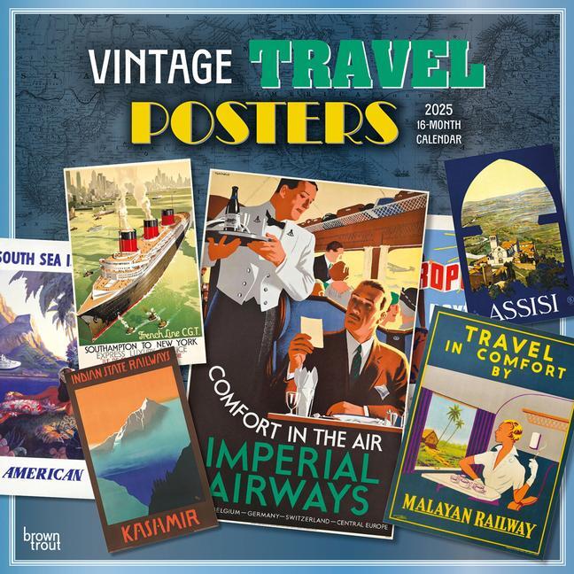 Cover: 9781975475857 | Vintage Travel Posters 2025 12 X 24 Inch Monthly Square Wall...