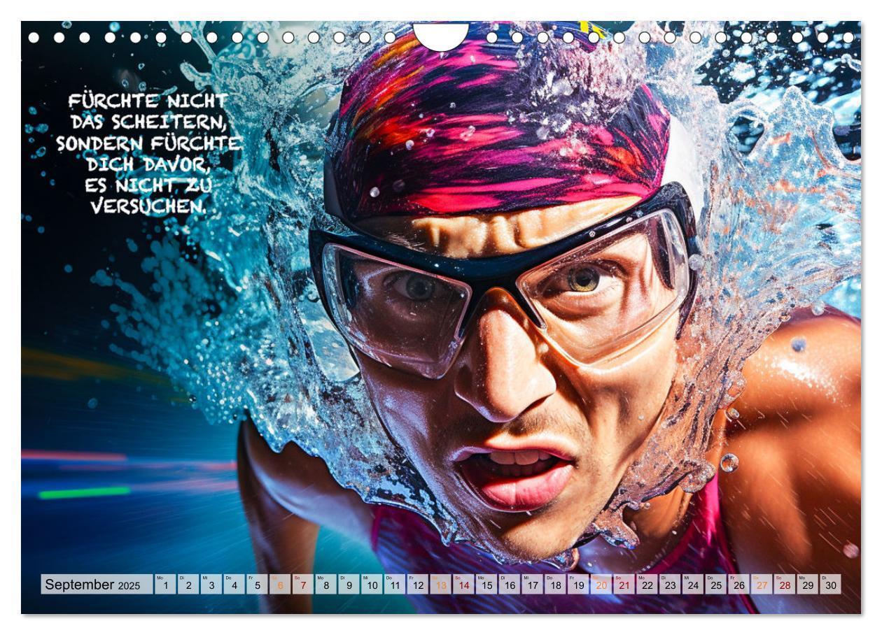 Bild: 9783383849862 | Schwimmen und Motivation (Wandkalender 2025 DIN A4 quer), CALVENDO...