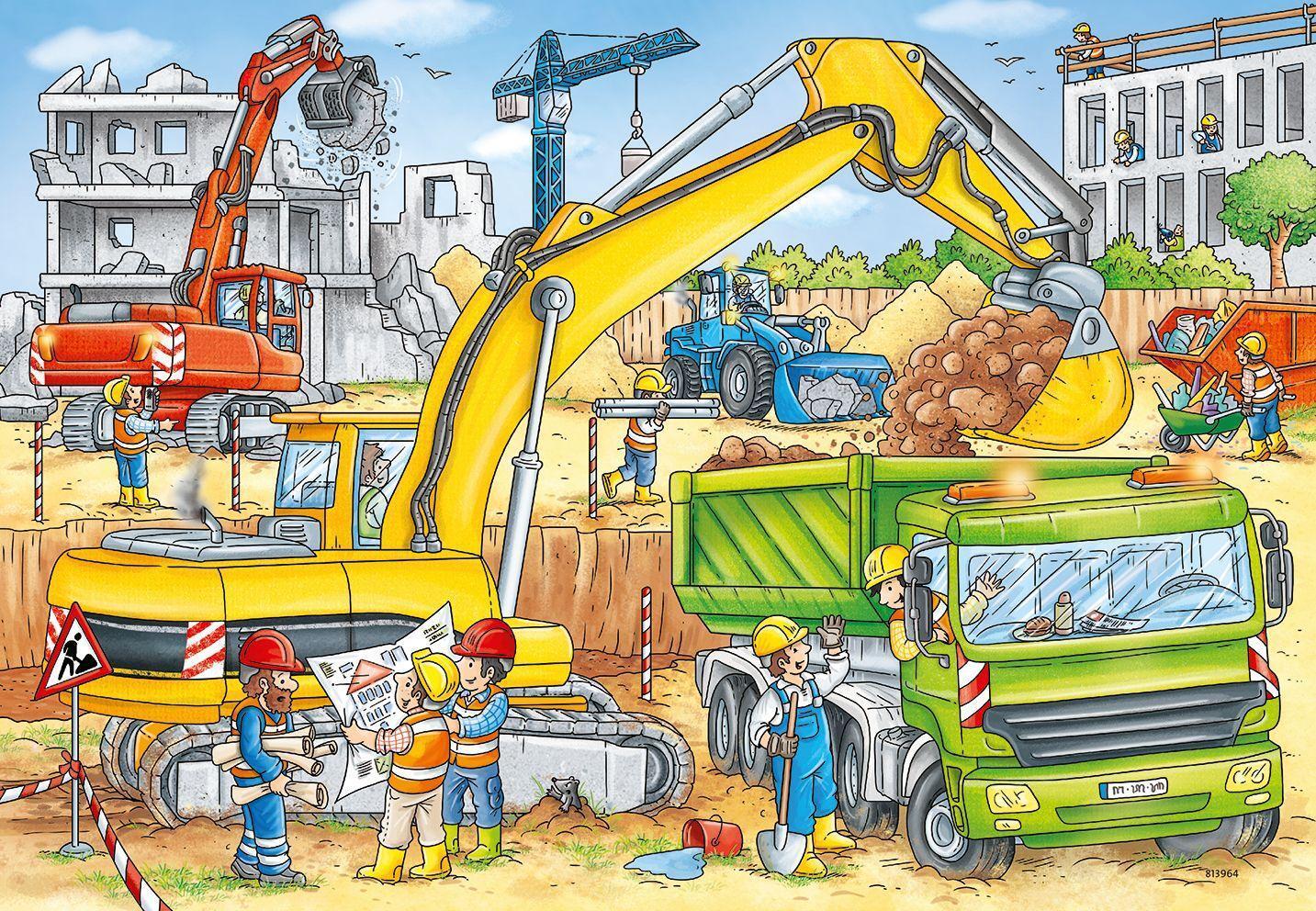 Bild: 4005556078004 | Viel zu tun auf der Baustelle. Puzzle 2 x 24 Teile | Spiel | Deutsch