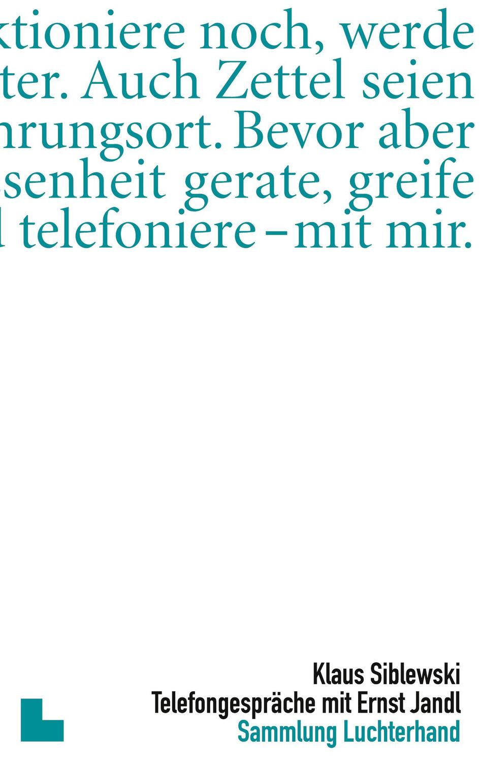 Cover: 9783630620183 | Telefongespräche mit Ernst Jandl | Ein Porträt | Klaus Siblewski