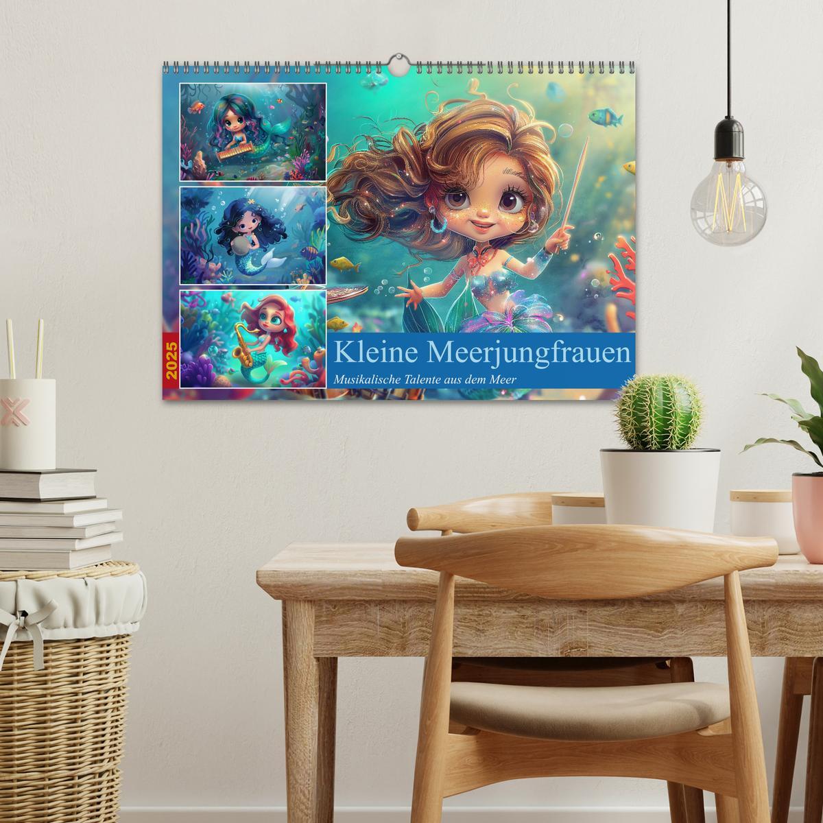 Bild: 9783383812996 | Kleine Meerjungfrauen (Wandkalender 2025 DIN A3 quer), CALVENDO...