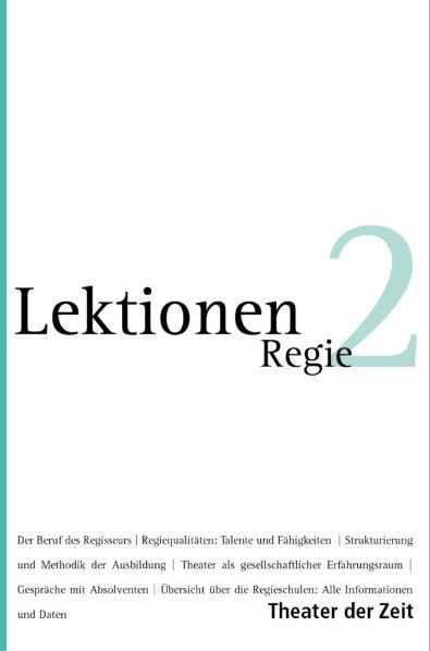 Cover: 9783940737335 | Regie | Bernd Stegemann (u. a.) | Taschenbuch | Lektionen | 160 S.