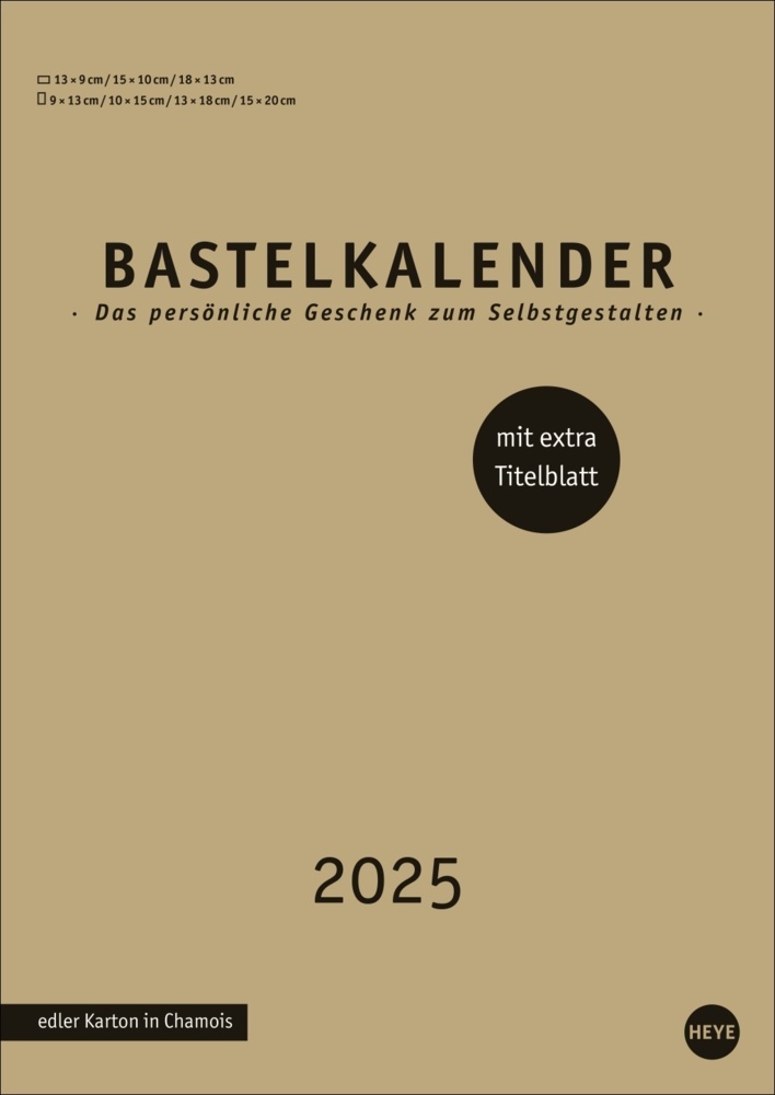 Cover: 9783756408092 | Premium-Bastelkalender gold A4 2025 | Kalender | Spiralbindung | 14 S.