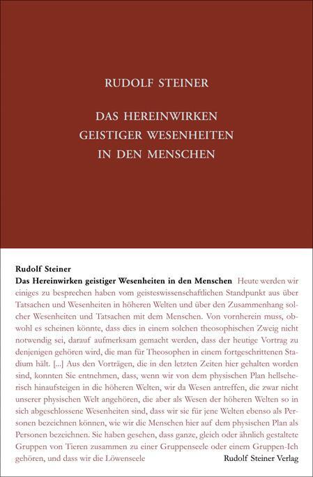 Cover: 9783727410222 | Das Hereinwirken geistiger Wesenheiten in den Menschen | Steiner