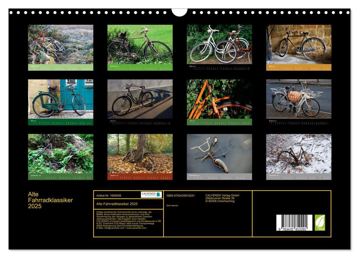 Bild: 9783435810291 | Alte Fahrradklassiker 2025 (Wandkalender 2025 DIN A3 quer),...